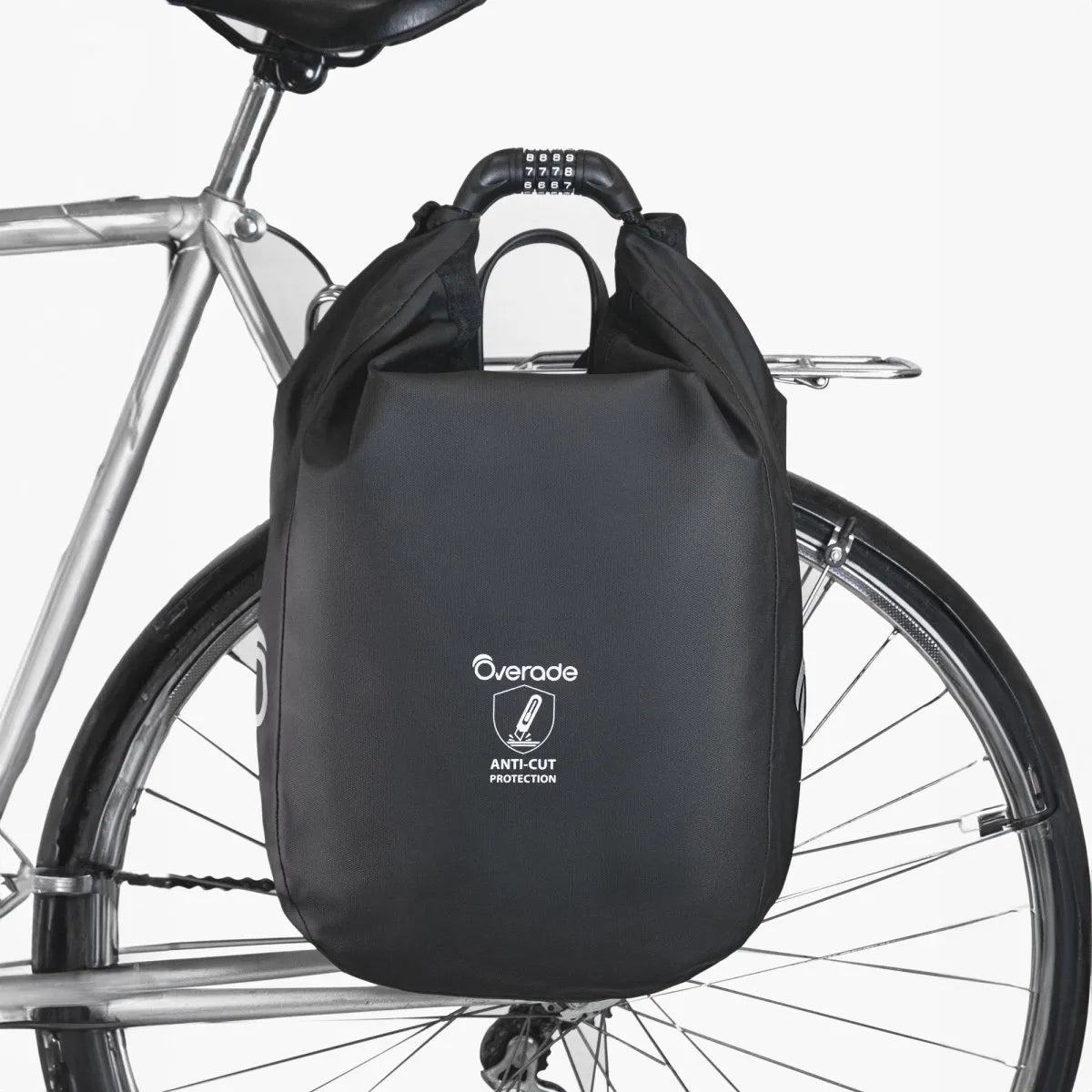 Sac LOXI 15L imperméable fixé sur porte-bagages vélo