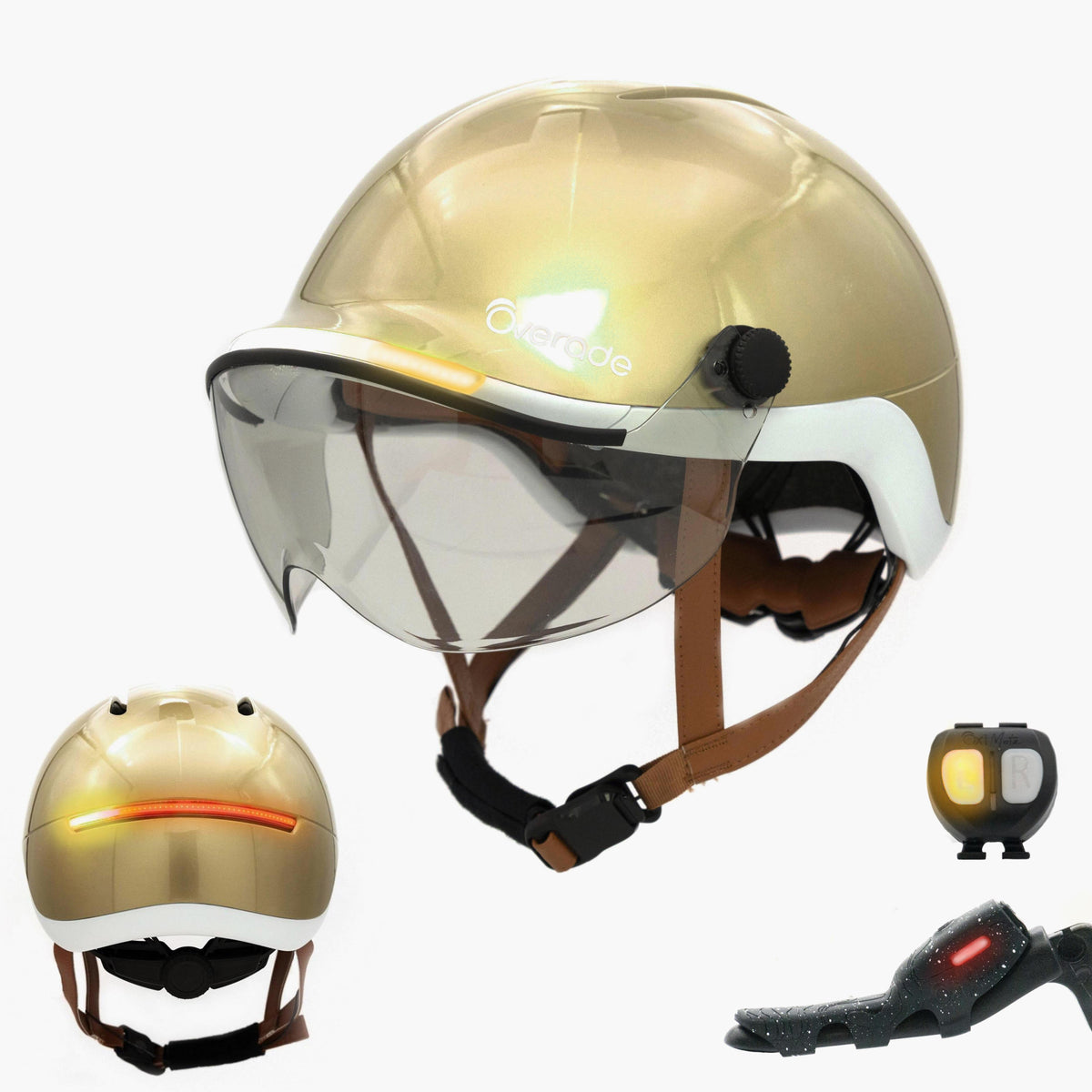 Overade LIFE - Casque Vélo Lumineux avec Clignotants